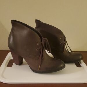 Indigo Chocolate Lace-Up Ankle Booties